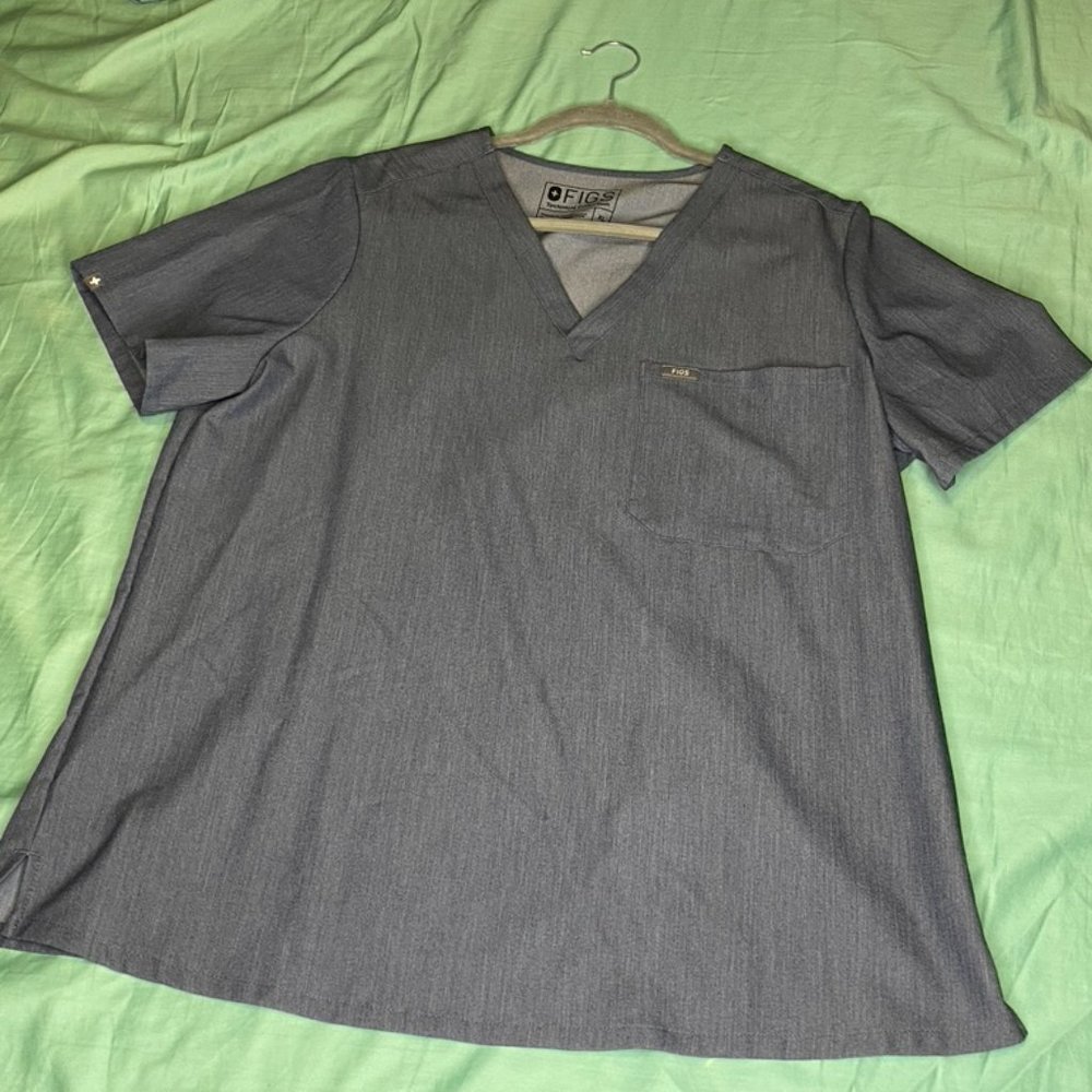 FIGS Women's Heather Denim scrub top